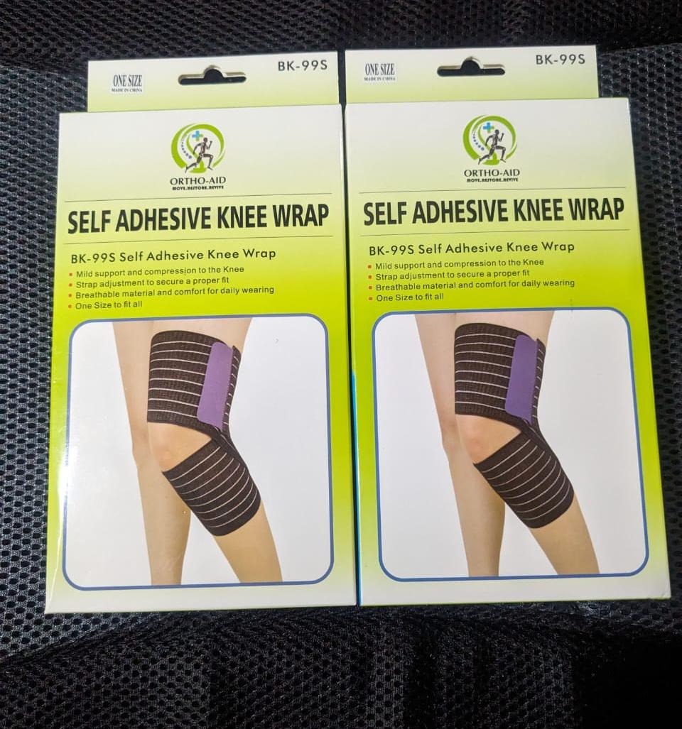Adhesive knee wrap